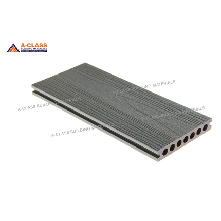 COMPOSITE DECKING HOLLOW CORE BOARDS- (WALNUT + SMOKE GREY)