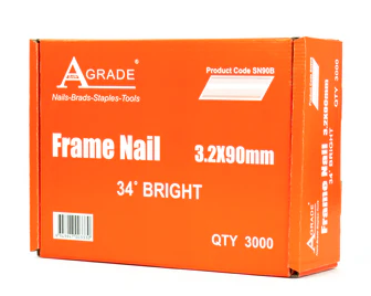 A Grade 34° 75mmx3.1mm Steel Shank Framing Nails