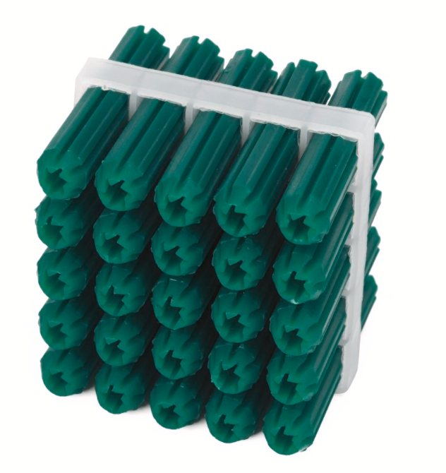 4C | WALL PLUG 7MM DRILL- PACK OF 25 [GREEN]