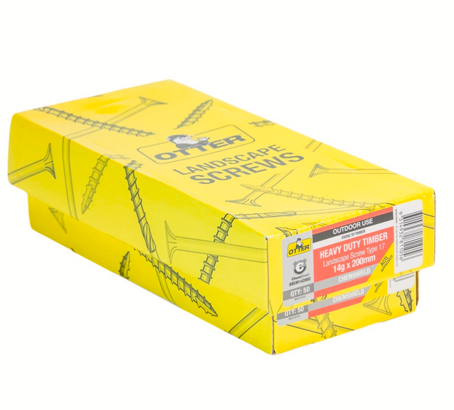 LANDSCAPE CHEMSHIELD SCREWS- 14GX200MM (BOX OF 50)