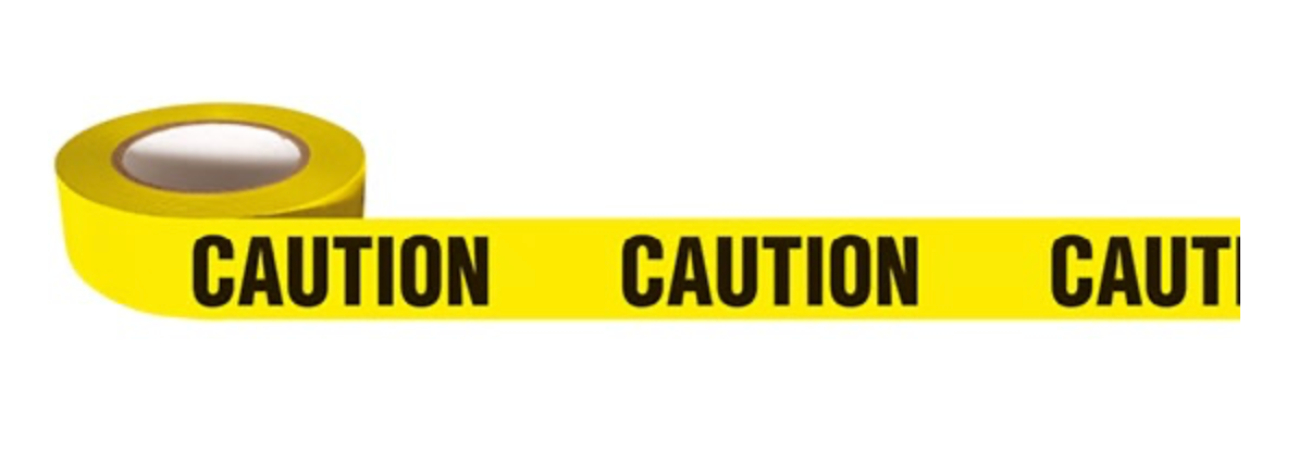 BARRICADE CAUTION TAPE- BLACK ON YELLOW 75MM x 100M