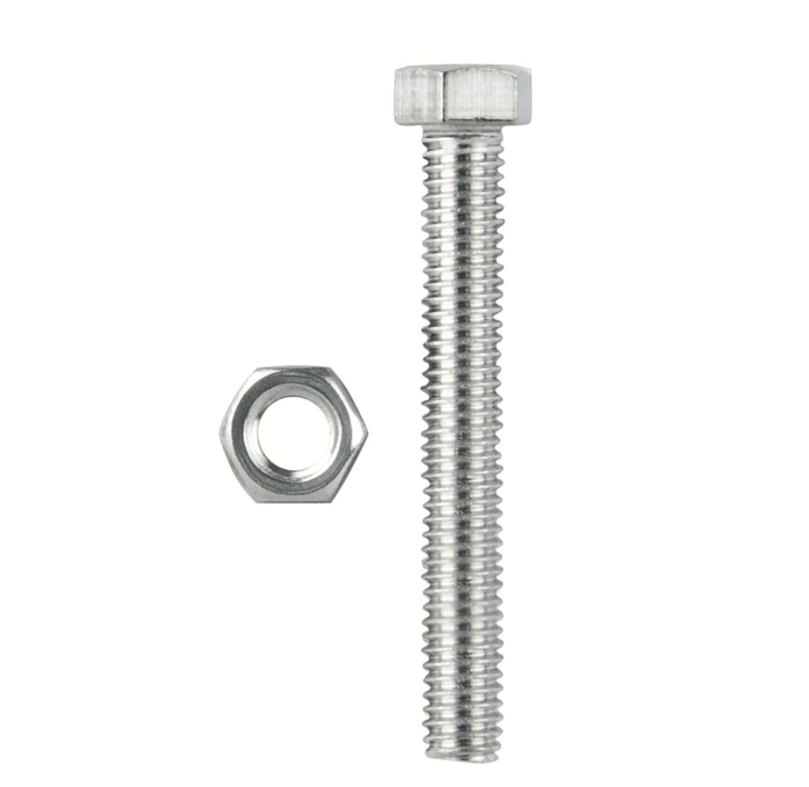MACSIM HIGH TENSILE GRADE 8.8 HEX HEAD ZINC PLATED BOLT &NUT M12x60MM (BLISTER PACK OF 2)