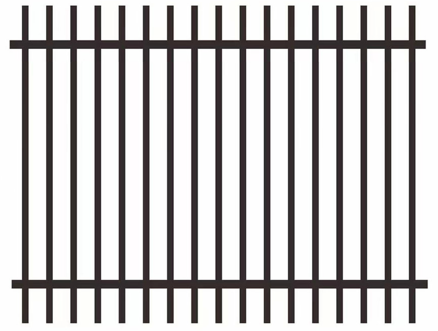 ROD TOP FENCE PANEL- 1800x2400mm [SQUARE BAR]