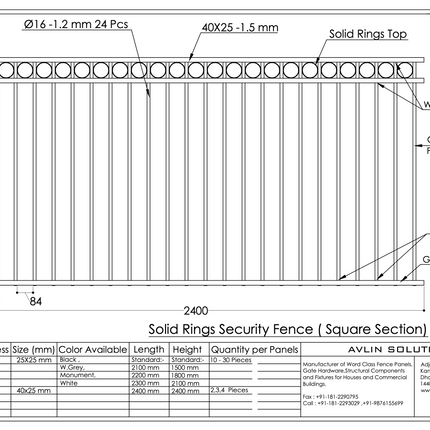 SOLID RING FENCE PANEL