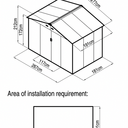 GARDEN SHED ARCHER PLUS C 2.7 X 1.8M