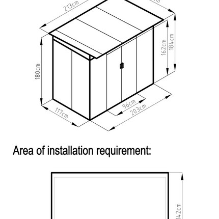 GARDEN SHED BELLA A 2.13 X 1.42M