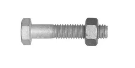 MACSIM GALVANISED HEX HEAD BOLT AND NUT 10MM