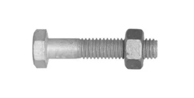 MACSIM GALVANISED HEX HEAD BOLT AND NUT 12MM