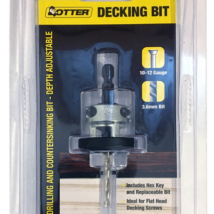 OTTER DECKING 2 IN 1 DRILLING AND COUNTERSINKING BIT 10G-12Gx3.6MM (BLISTER PACK OF 1)