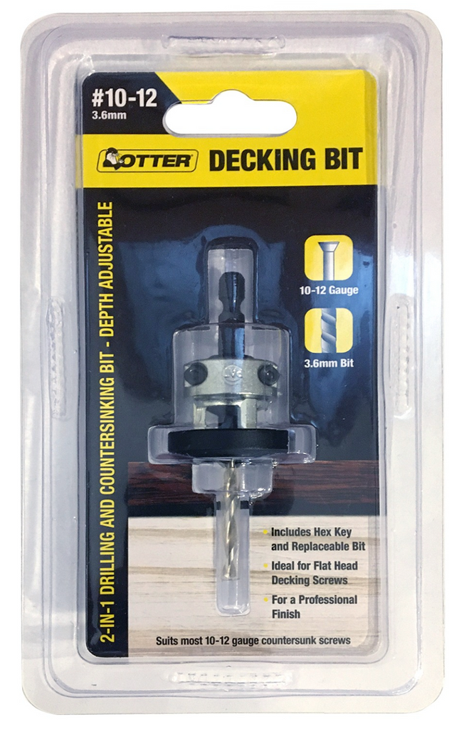 OTTER DECKING 2 IN 1 DRILLING AND COUNTERSINKING BIT 10G-12Gx3.6MM (BLISTER PACK OF 1)