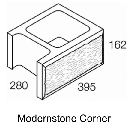 Block Retaining Wall Modern stone Corner Standard Charcoal