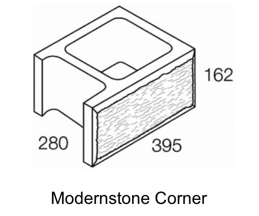 BLOCK RETAINING WALL MODERN STONE CORNER STANDARD CHARCOAL