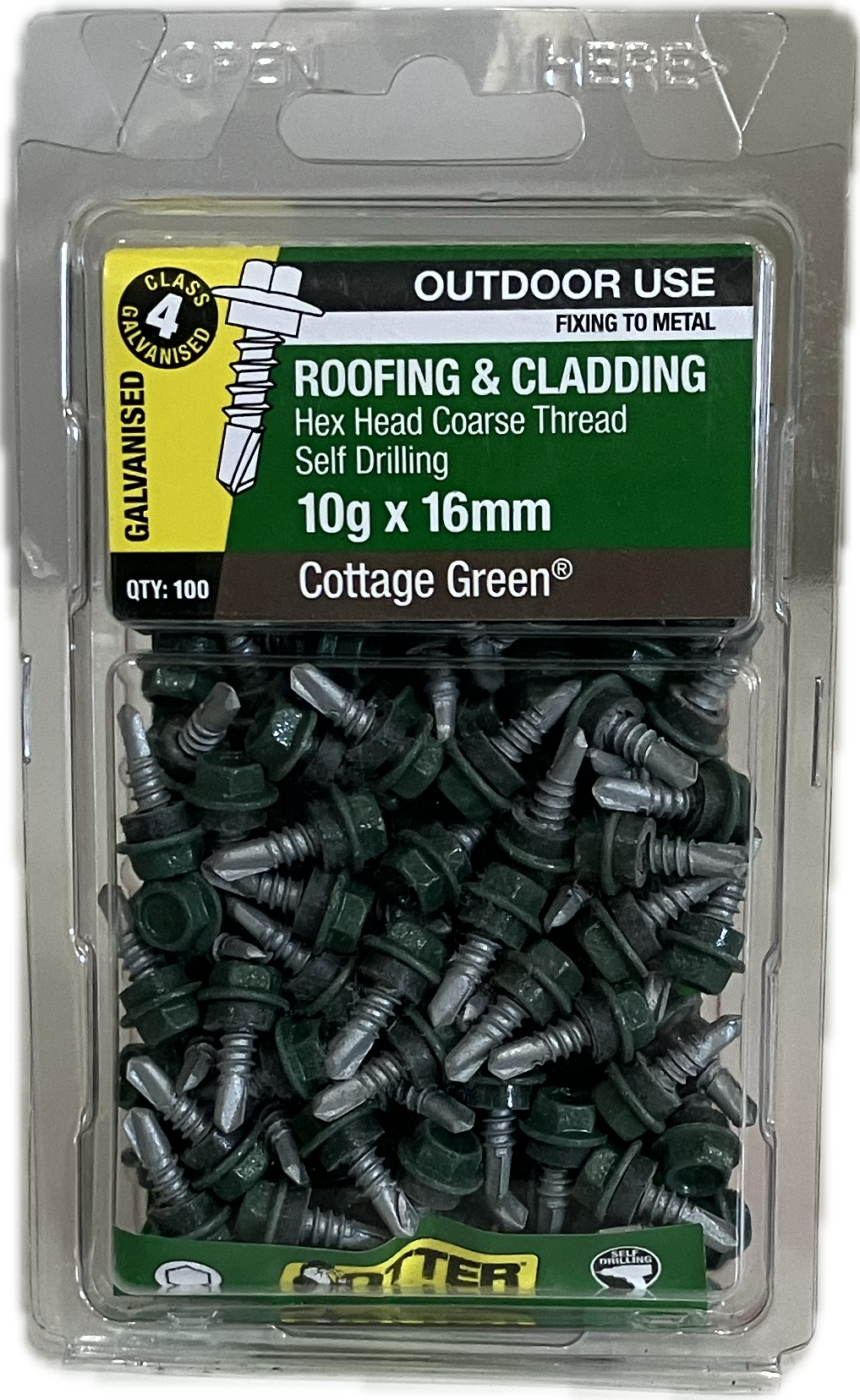 SELF DRILLING SCREWS- 10Gx16MM  (BLISTER PACK OF 100)