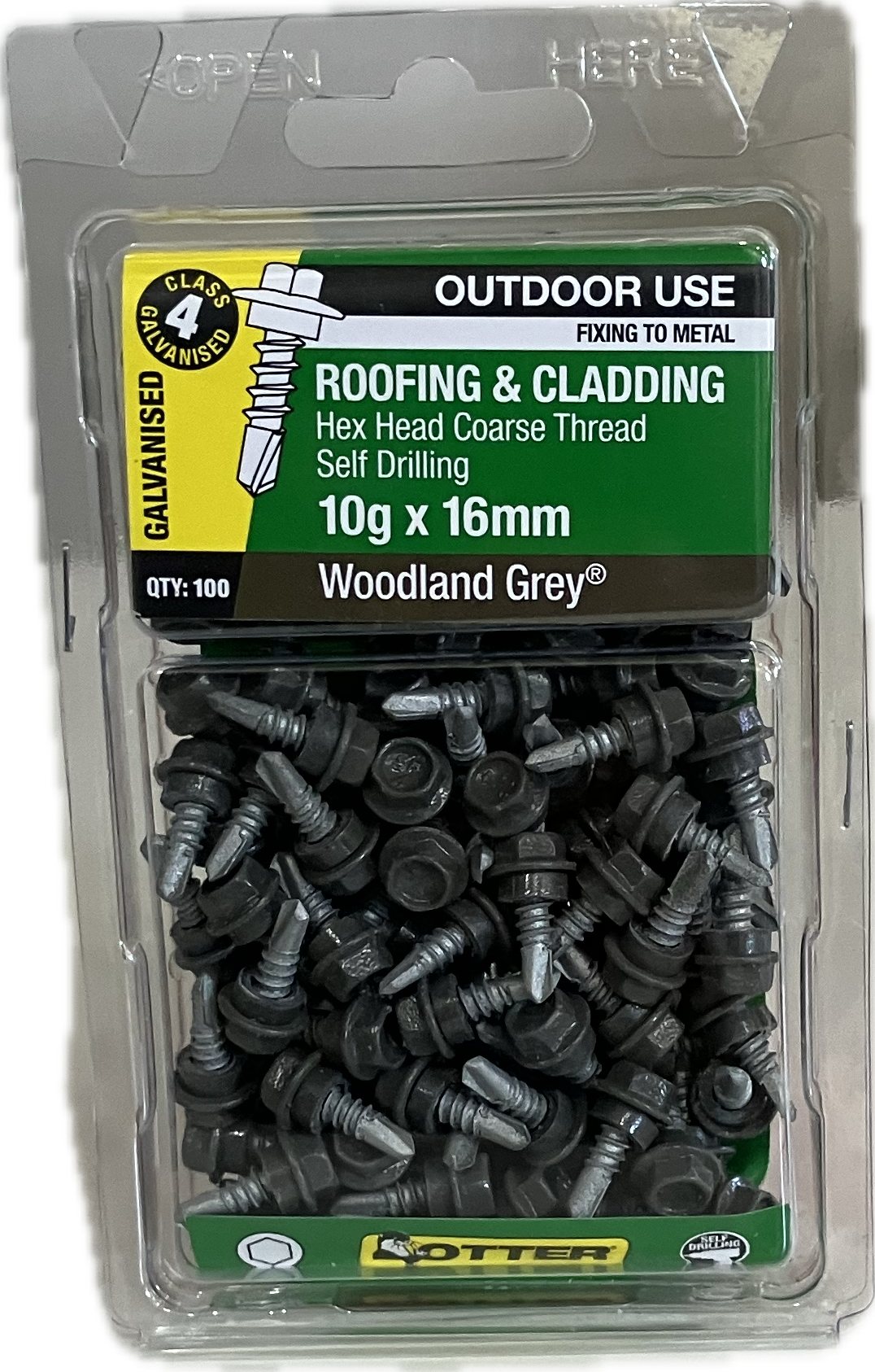 SELF DRILLING SCREWS- 10Gx16MM  (BLISTER PACK OF 100)