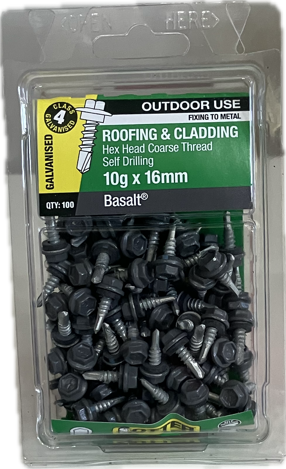 SELF DRILLING SCREWS- 10Gx16MM  (BLISTER PACK OF 100)
