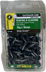 SELF DRILLING SCREWS- 10Gx16MM  (BLISTER PACK OF 100)