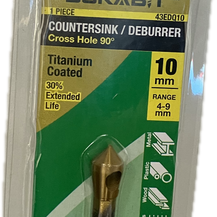 MACSIM DURABIT COUNTERSINK DE-BURRING CROSS HOLE 90 DEGREE TITANIUM COATED DRILL BIT (BLISTER PACK OF 1)