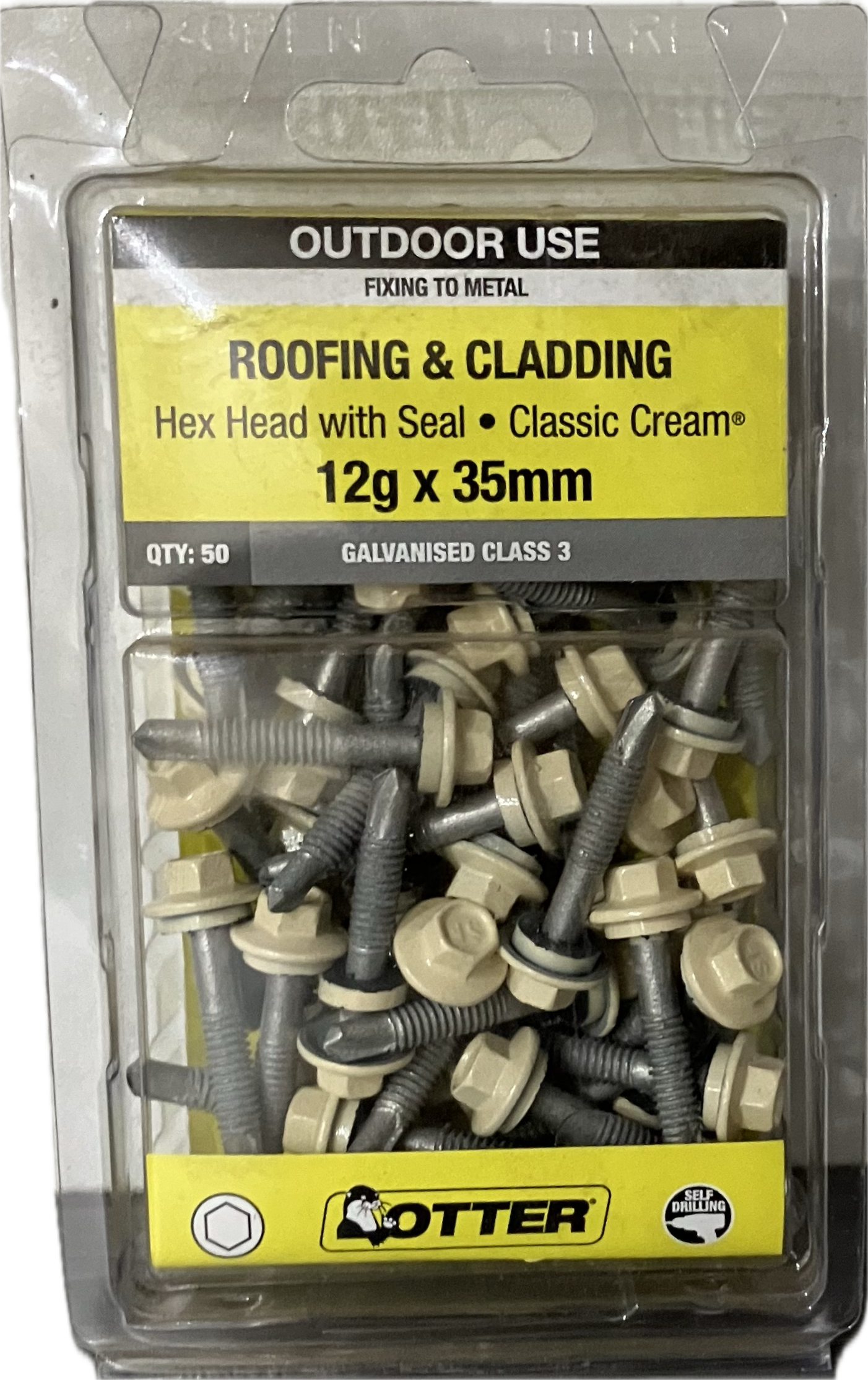 ROOFING & CLADDING SCREWS- 12Gx35MM (BLISTER PACK OF 50)