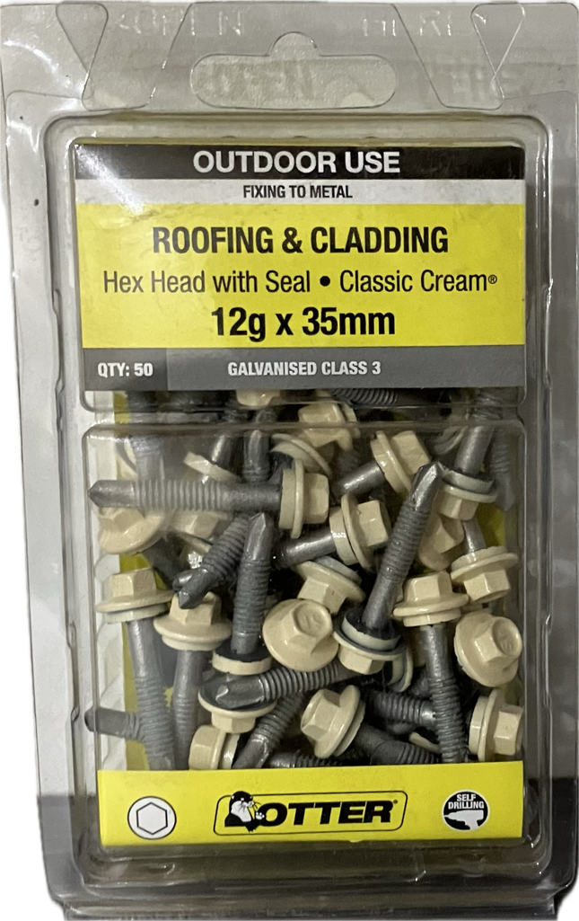 ROOFING & CLADDING SCREWS- 12Gx35MM (BLISTER PACK OF 50)