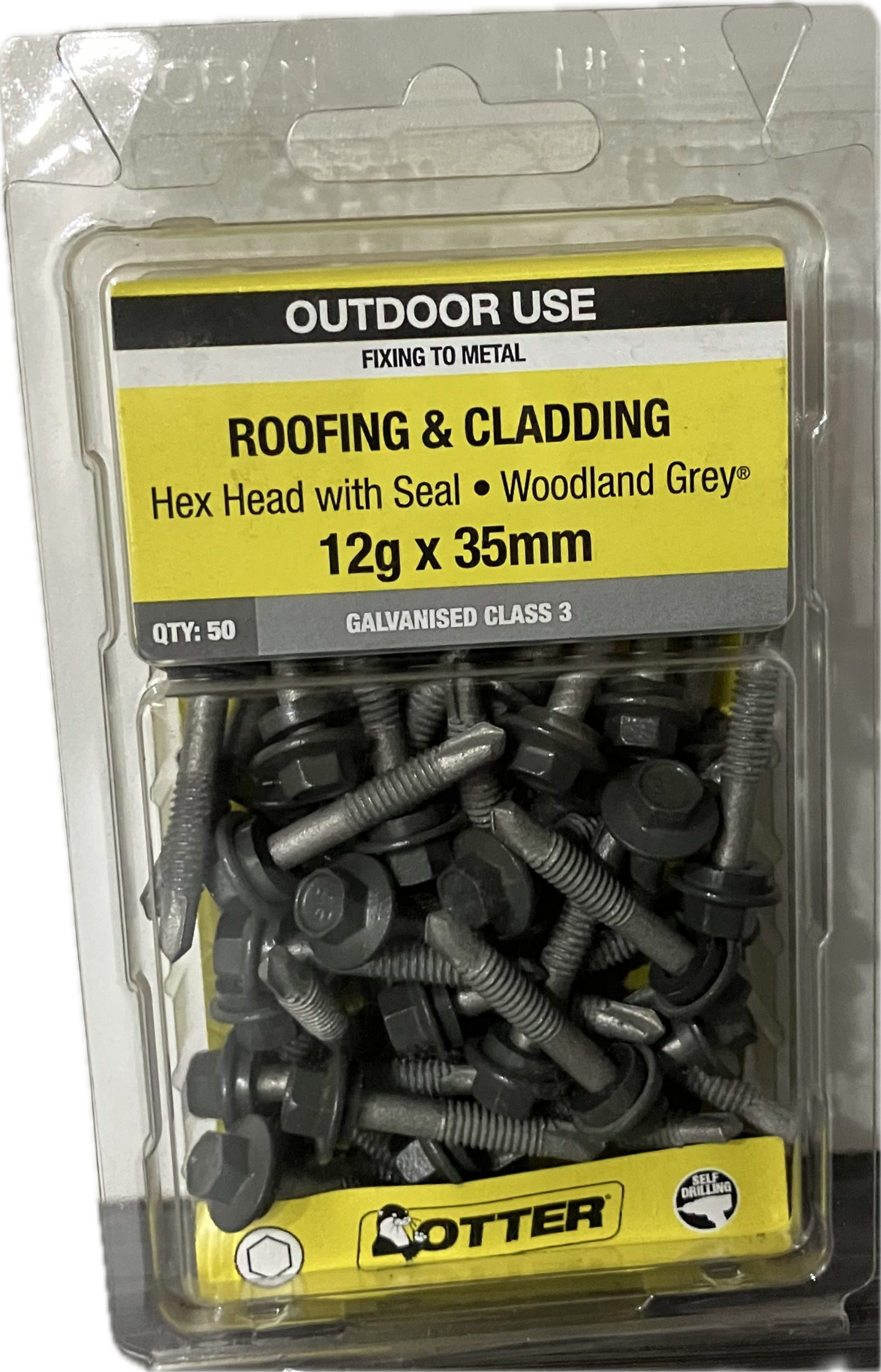 ROOFING & CLADDING SCREWS- 12Gx35MM (BLISTER PACK OF 50)