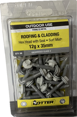 ROOFING & CLADDING SCREWS- 12Gx35MM (BLISTER PACK OF 50)