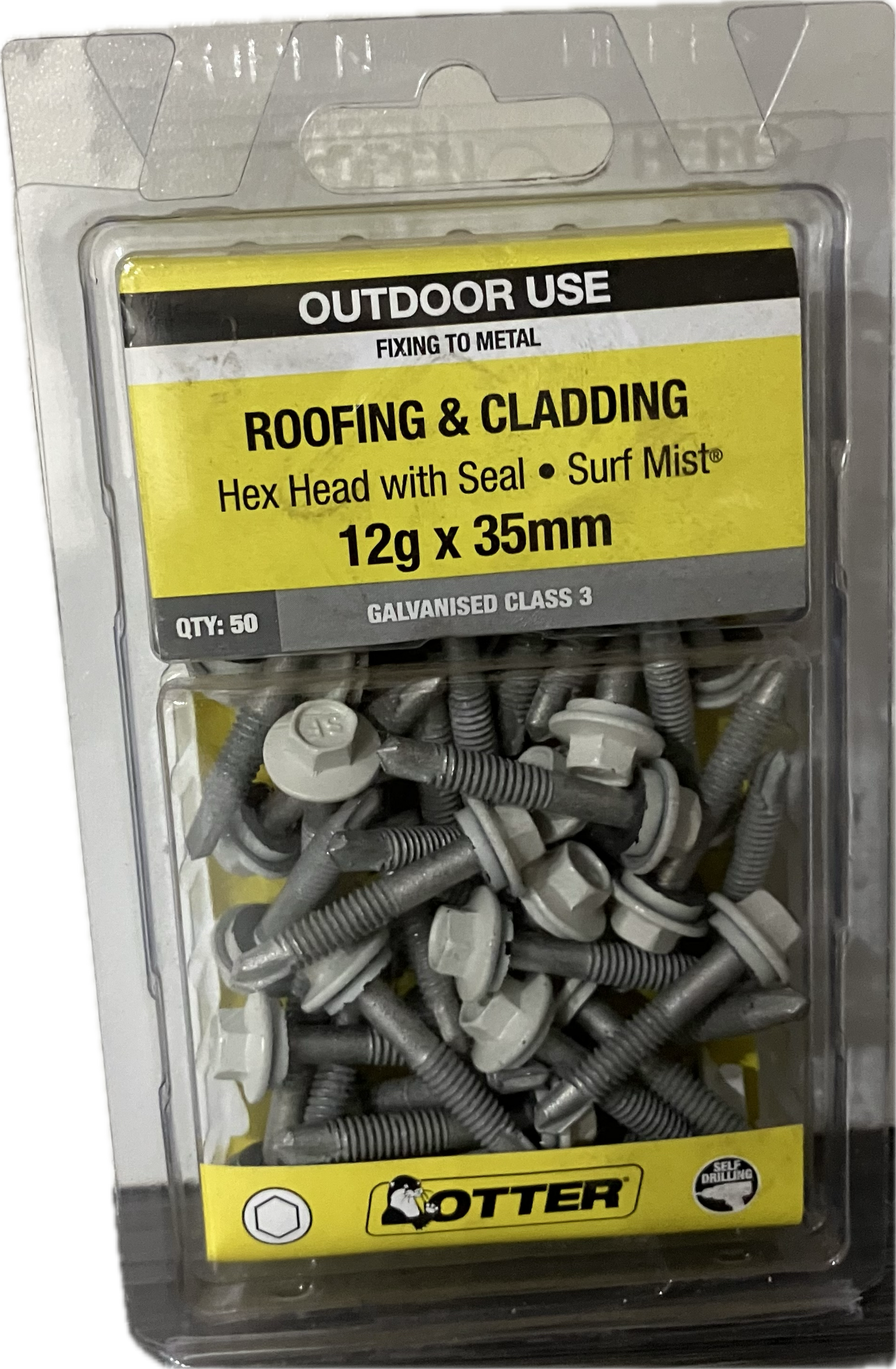 ROOFING & CLADDING SCREWS- 12Gx35MM (BLISTER PACK OF 50)
