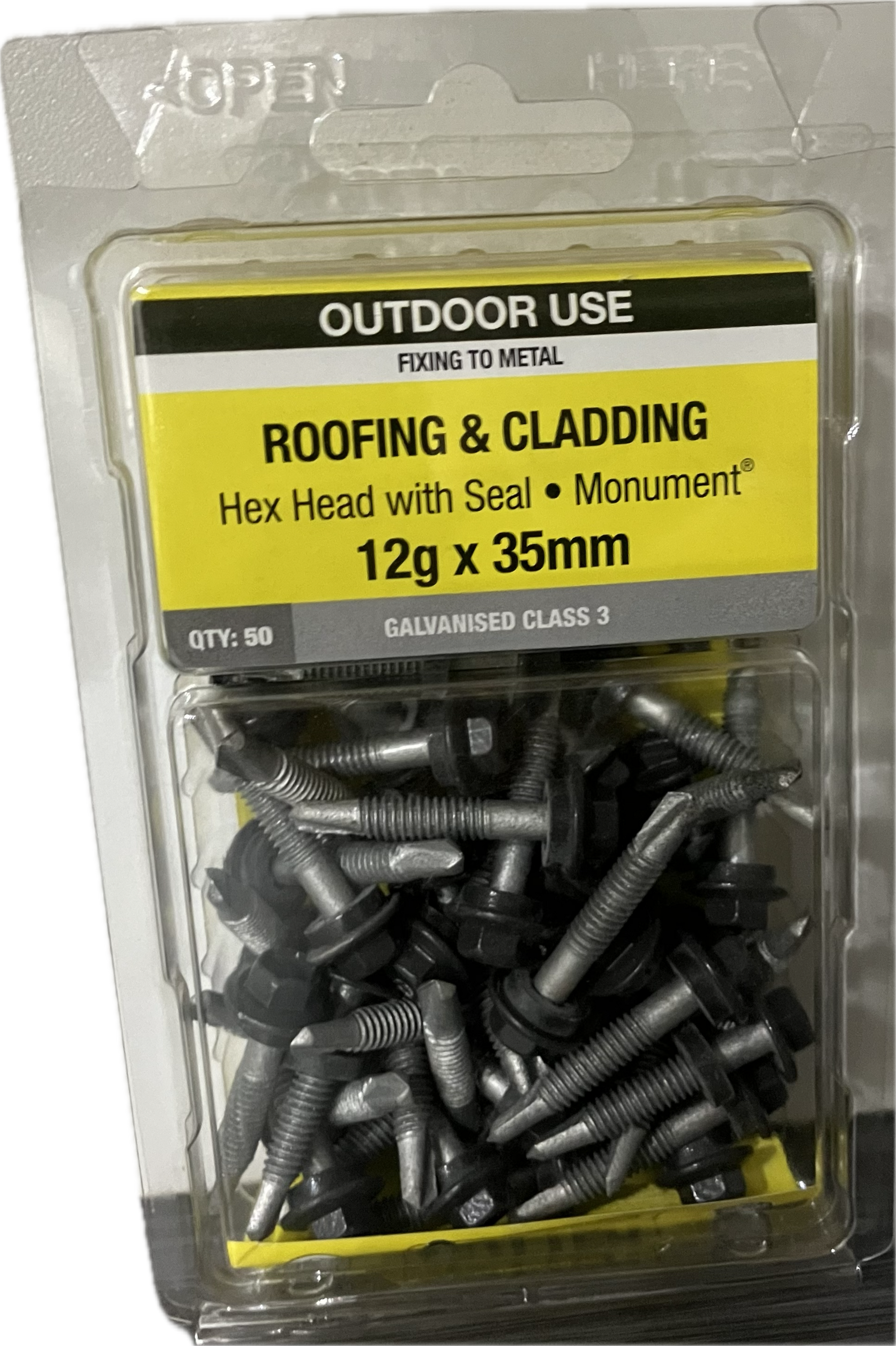 ROOFING & CLADDING SCREWS- 12Gx35MM (BLISTER PACK OF 50)