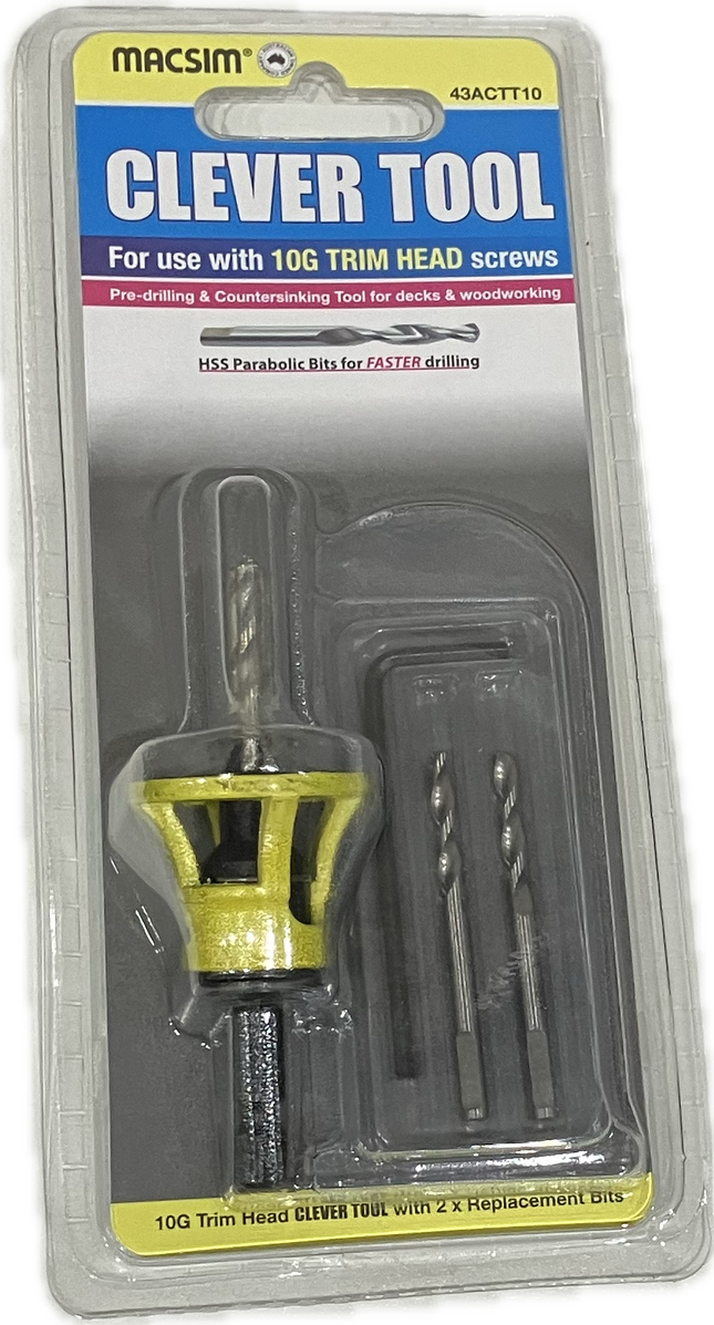 MACSIM 10G TRIM HEAD CLEVER TOOL (BLISTER PACK OF 1 WITH 2 REPLACEMENT BITS)