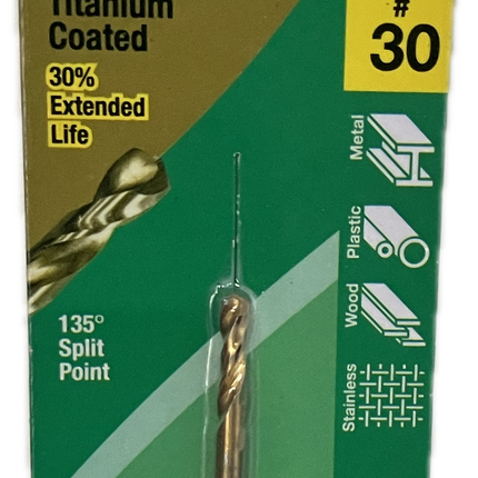 MACSIM DURABIT HSS JOBBER SINGLE END TITANIUM COATED (HANG PACK OF 1)