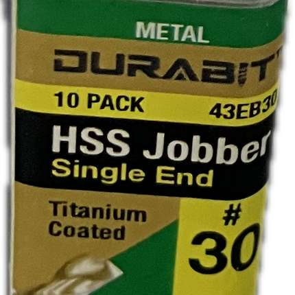 MACSIM DURABIT HSS JOBBER SINGLE END TITANIUM COATED (BLISTER HANG PACK OF 10)