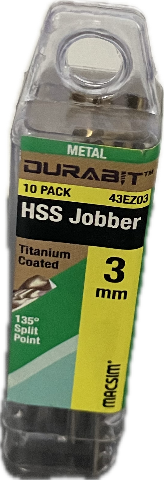 MACSIM DURABIT HSS JOBBER DRILL BIT (BLISTER PACK OF 10)