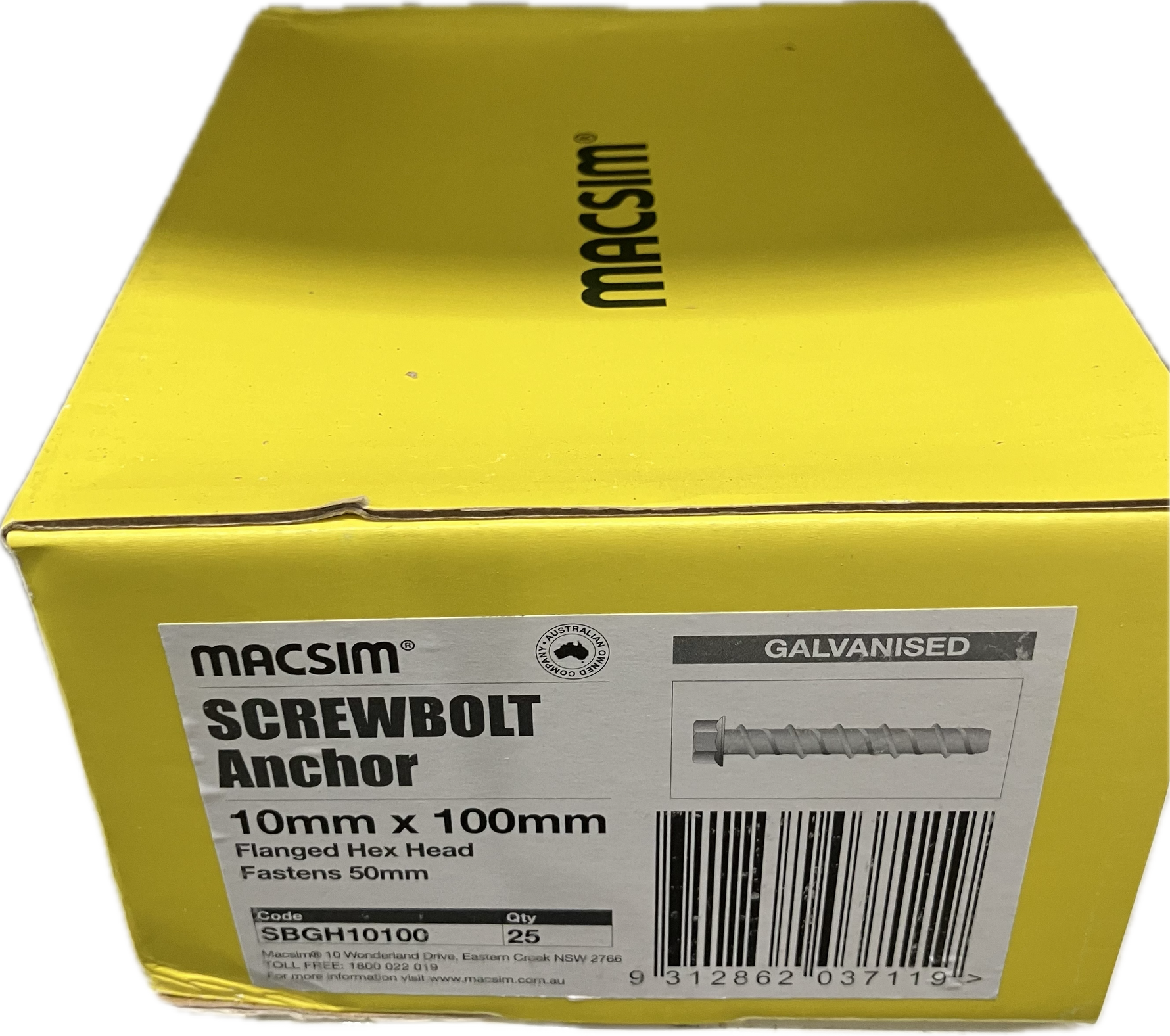 MACSIM GALVANISED SCREWBOLT- 10MM