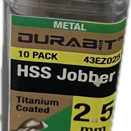 MACSIM DURABIT HSS JOBBER TITANIUM COATED DRILL BIT (BLISTER HANG PACK OF 10)