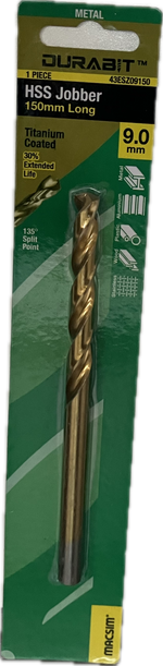 MACSIM DURABIT HSS JOBBER DRILL BIT- 150MM (HANG PACK OF 1)