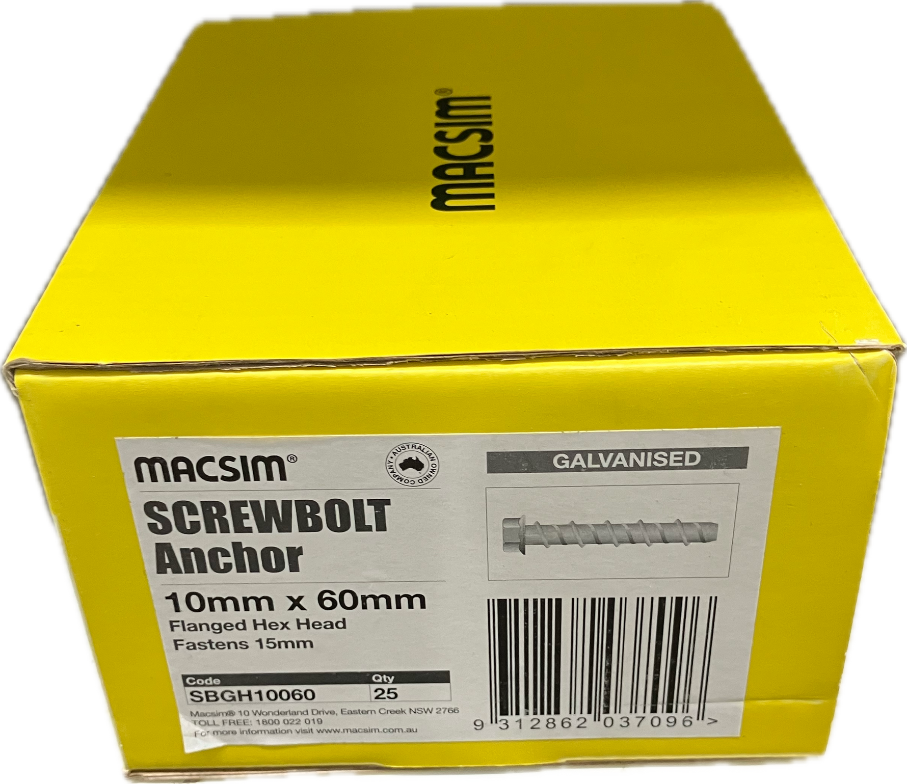MACSIM GALVANISED SCREWBOLT- 10MM