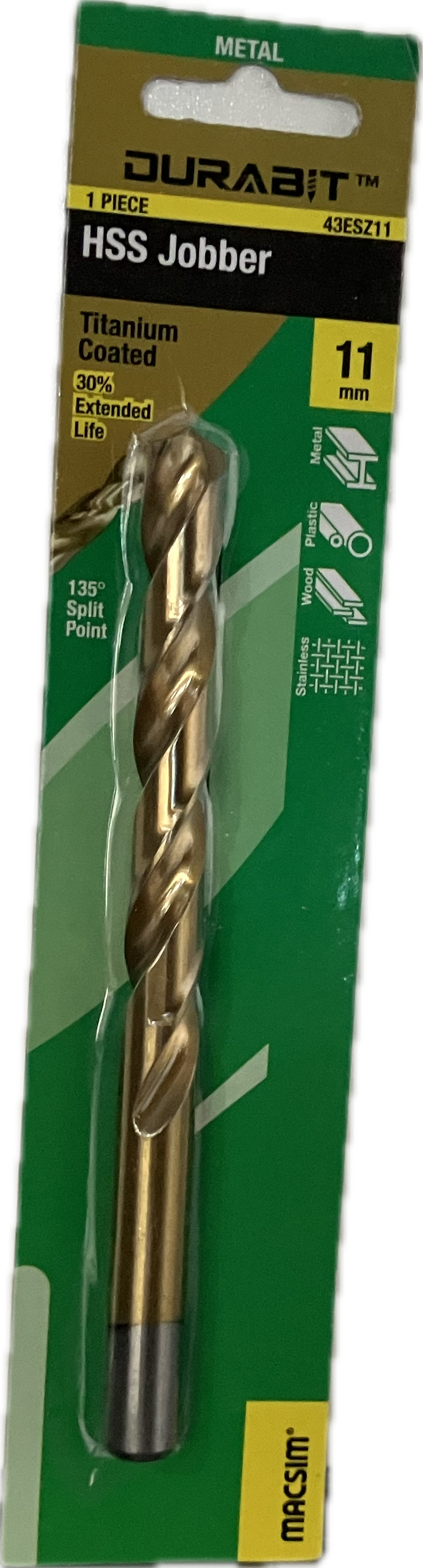 MACSIM DURABIT HSS JOBBER DRILL BIT [HANG PACK OF 1]