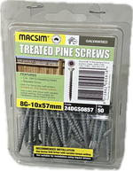 GALVANISED TREATED PINE SCREWS- 8G (BLISTER PACK OF 100 AND 50)