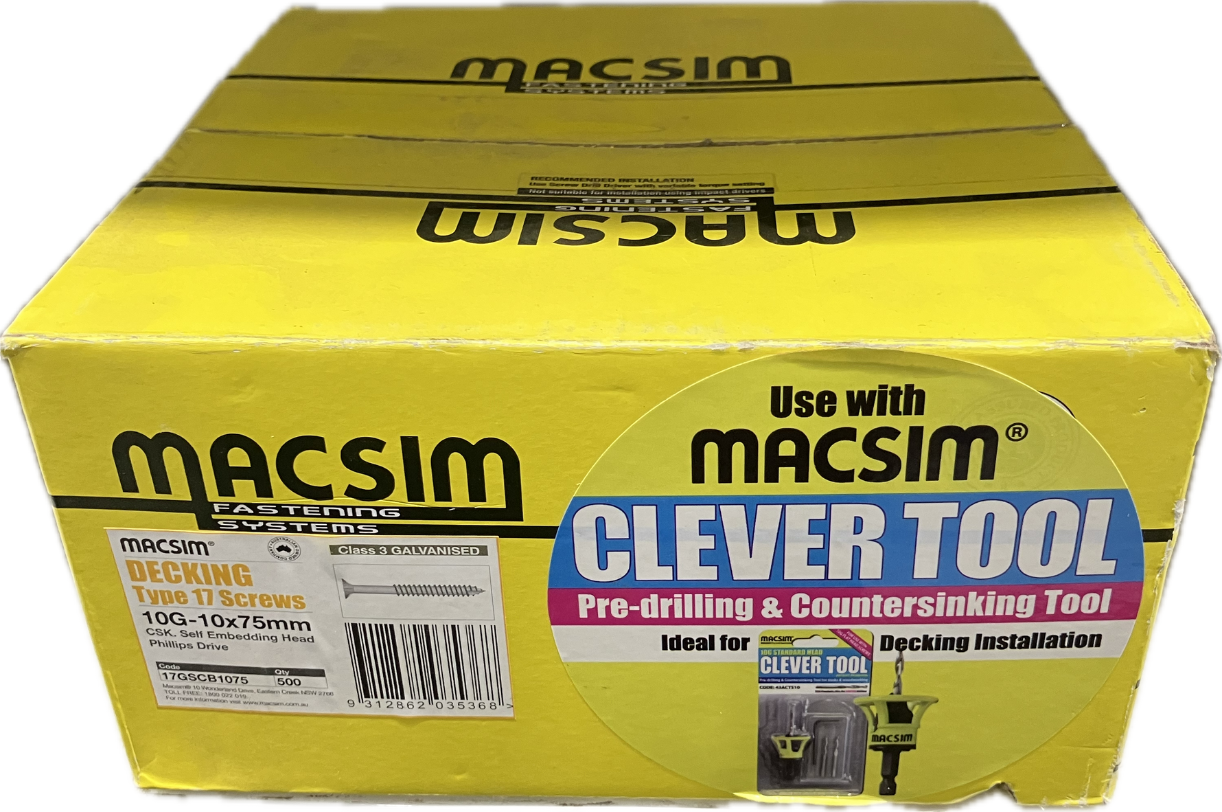 MACSIM SELF EMBEDDING HEAD SCREW 10G-10x75MM (BOX OF 500)