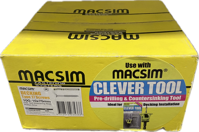 MACSIM SELF EMBEDDING HEAD SCREW 10G-10x75MM (BOX OF 500)