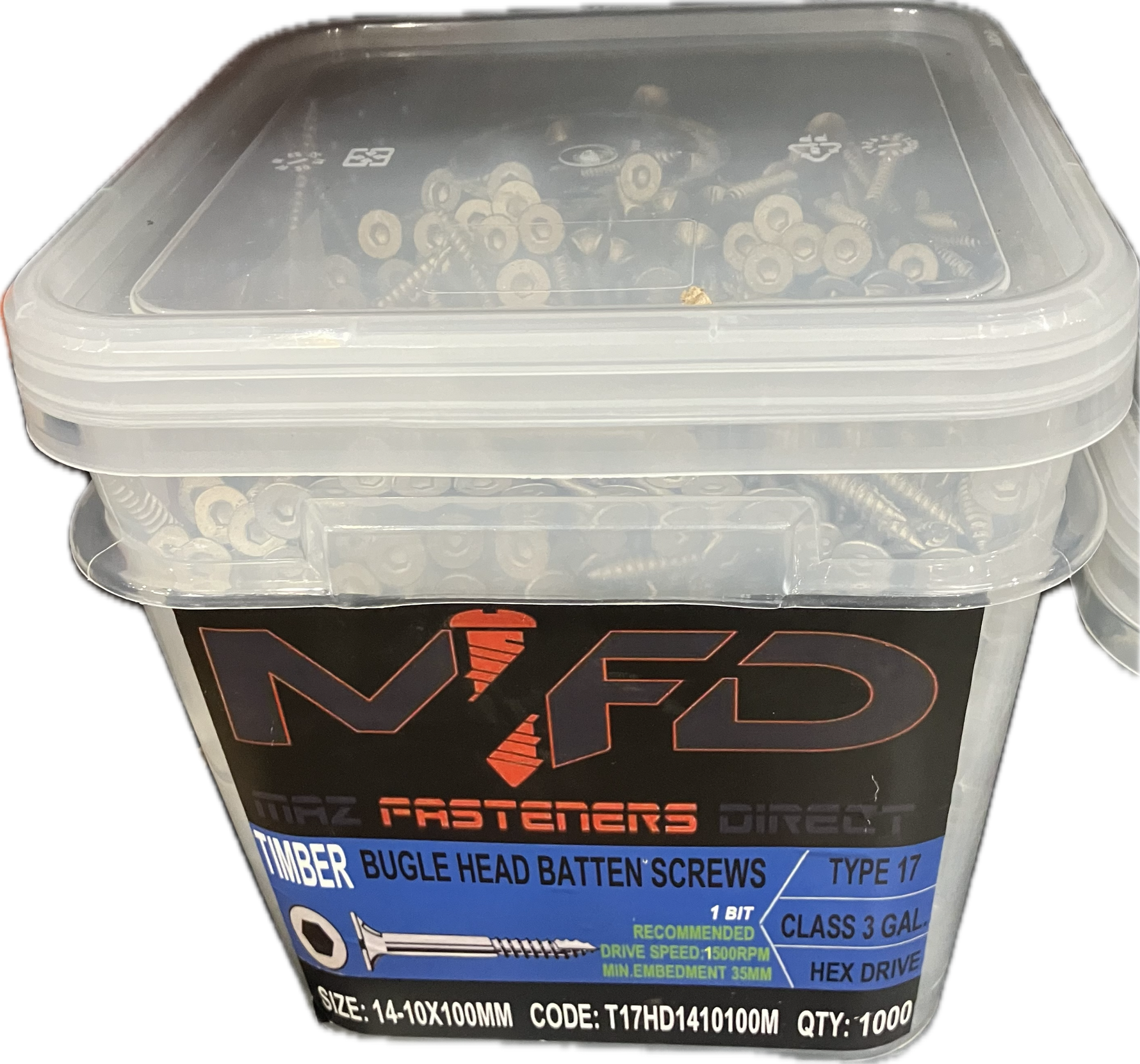 GALVANISED BATTEN SCREWS 14-10x100MM (500 PCS BOX)