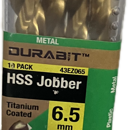 MACSIM DURABIT HSS JOBBER TITANIUM COATED DRILL BIT (BLISTER HANG PACK OF 10)