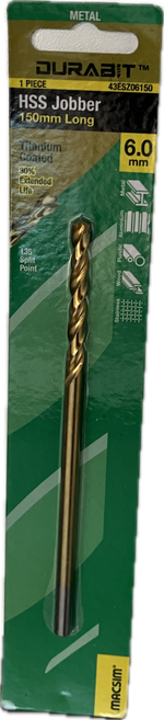 MACSIM DURABIT HSS JOBBER DRILL BIT- 150MM (HANG PACK OF 1)