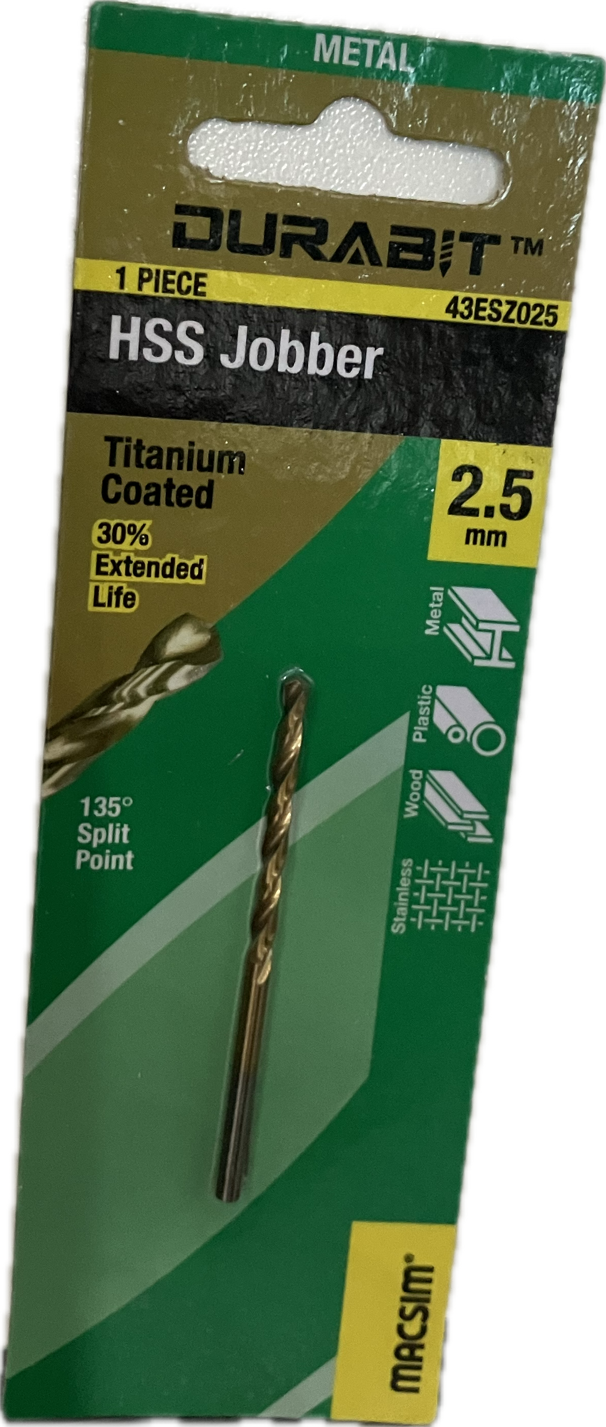 MACSIM DURABIT HSS JOBBER DRILL BIT [HANG PACK OF 1]