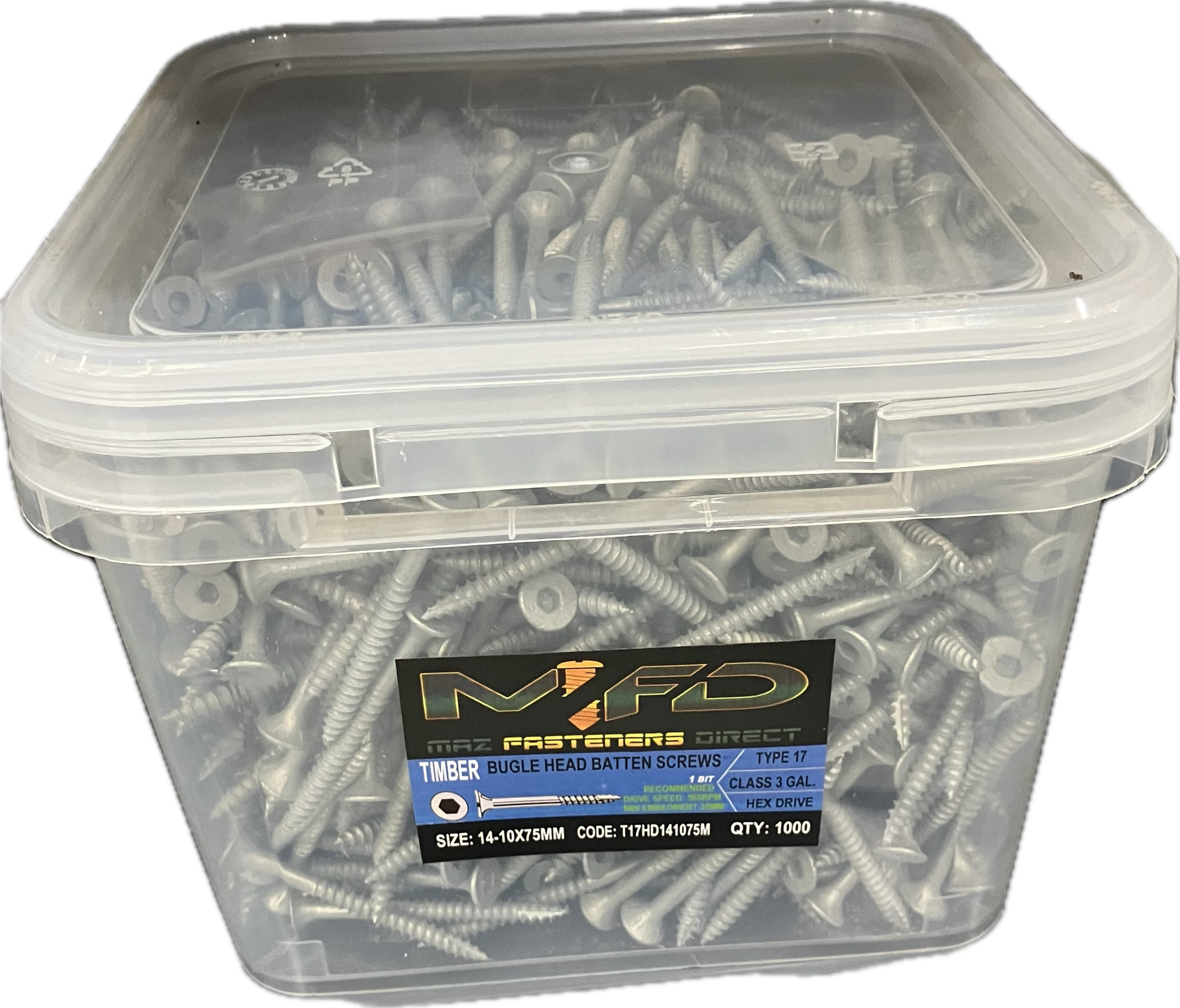 GALVANISED BATTEN SCREWS- 14-10x75MM [1000 PCS BOX]