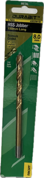 MACSIM DURABIT HSS JOBBER DRILL BIT- 150MM (HANG PACK OF 1)