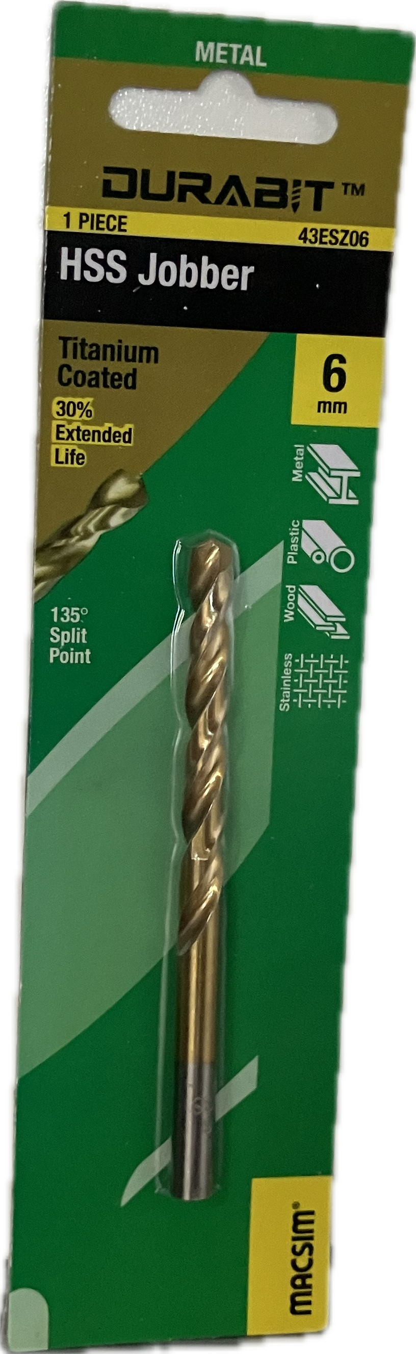 MACSIM DURABIT HSS JOBBER DRILL BIT [HANG PACK OF 1]