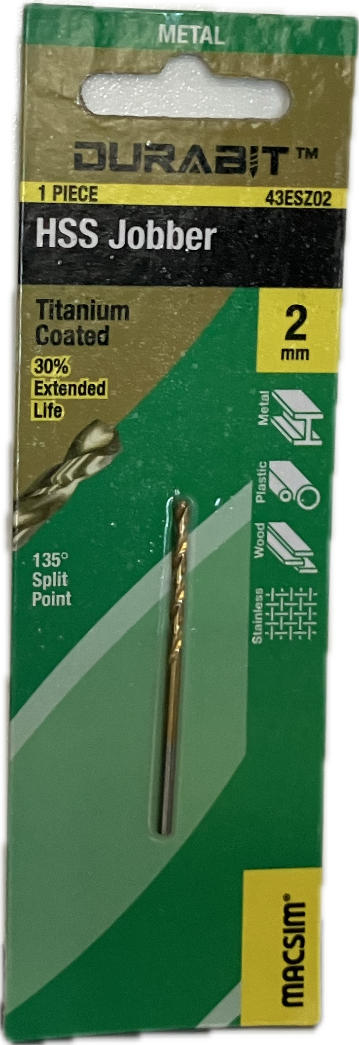 MACSIM DURABIT HSS JOBBER DRILL BIT [HANG PACK OF 1]