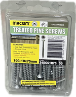 TREATED PINE GALVANISED 10G SCREW (BLISTER PACK OF 50)
