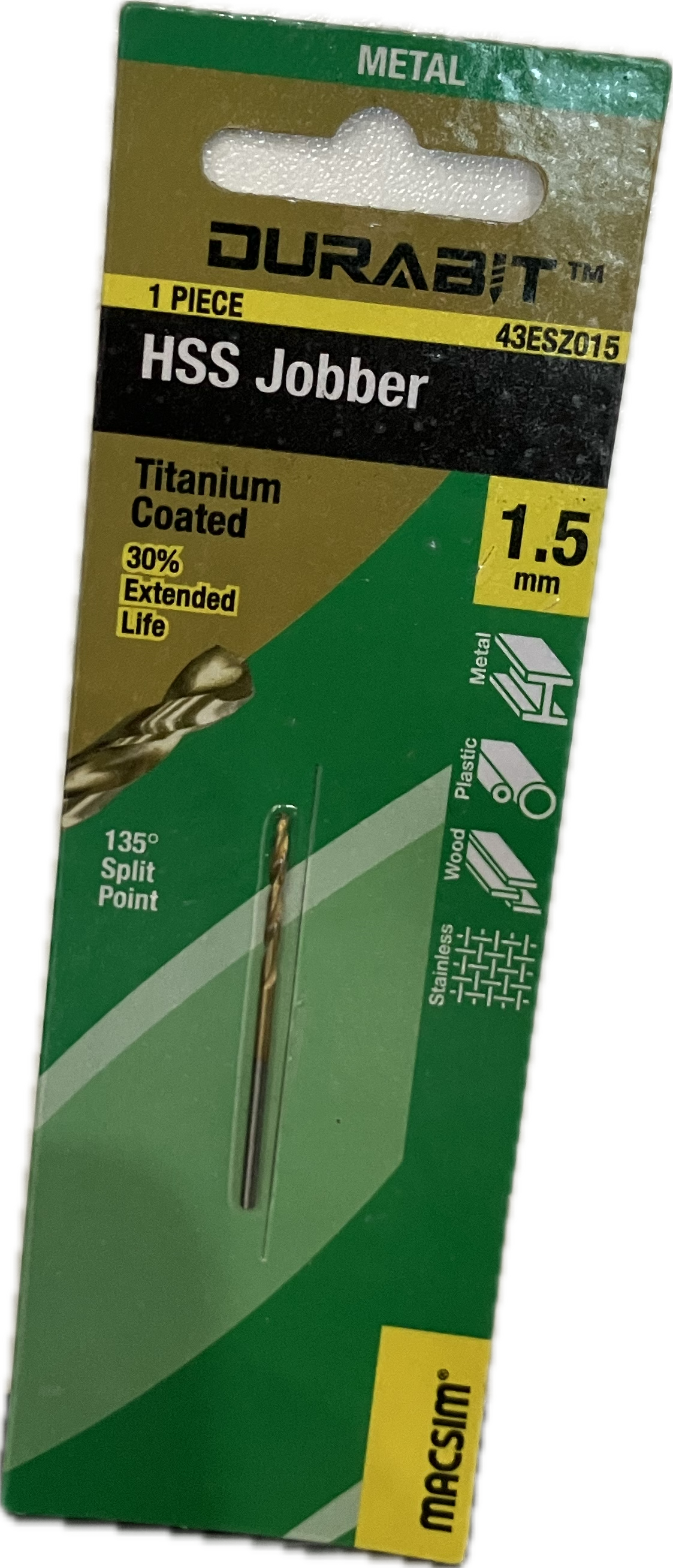 MACSIM DURABIT HSS JOBBER DRILL BIT [HANG PACK OF 1]