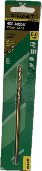 MACSIM DURABIT HSS JOBBER DRILL BIT- 150MM (HANG PACK OF 1)